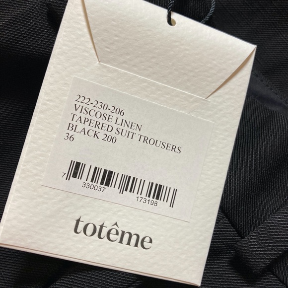 Toteme Tapered Suit Trouser NWT Linen Viscose- Black - Size 36, 38 - Picture 12 of 14